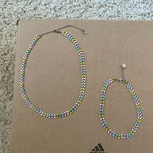 Pura Vida Colorful Chevron Necklace & Bracelet